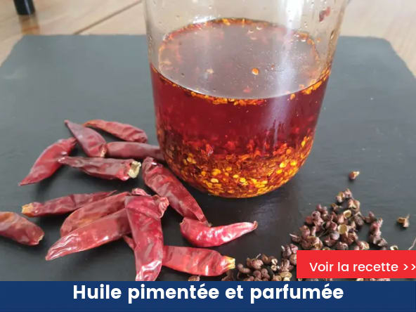 Huile pimentée et parfumée